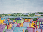 'Rooftops, Blois' looking over the divers rooftops to the Loire river
